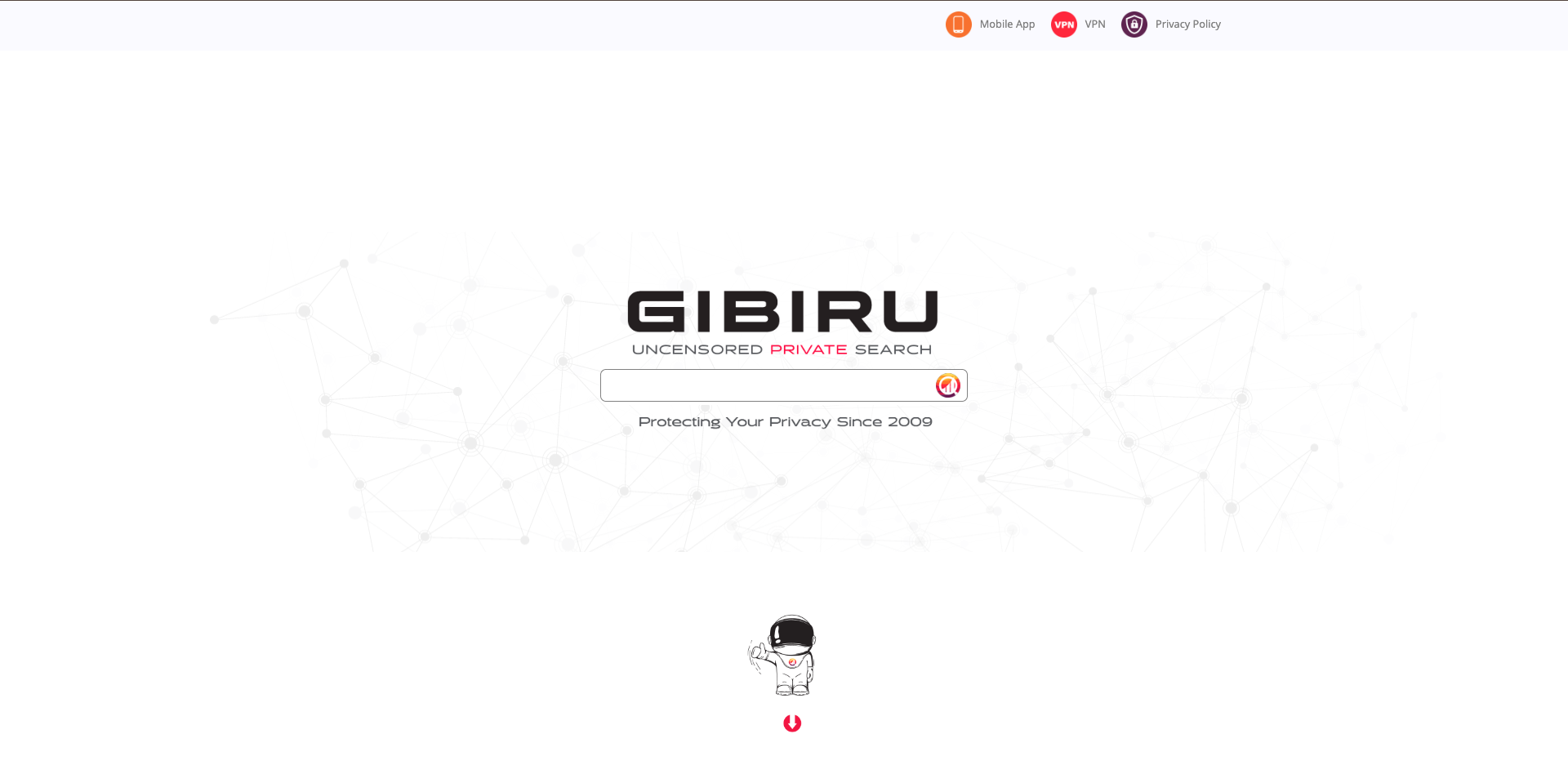 capture d'écran du moteur de recherche Gibiru.