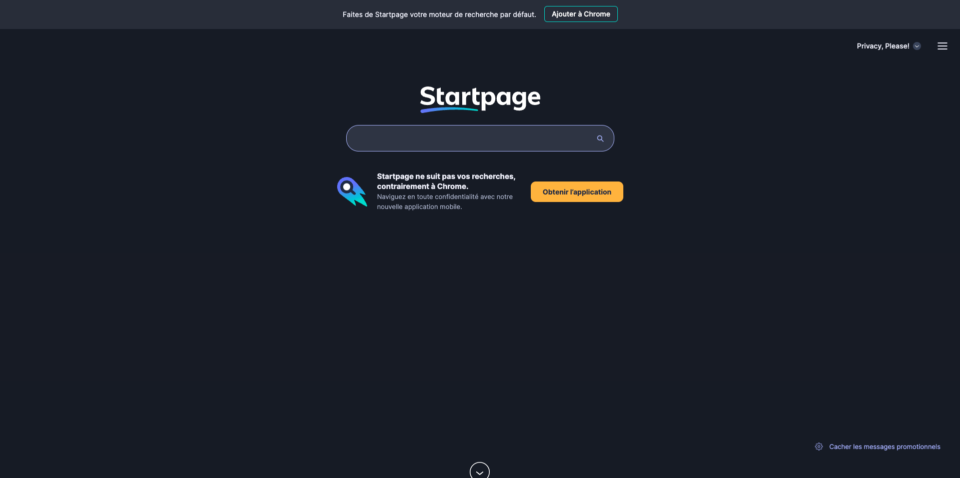 capture d'écran du moteur de recherche Startpage