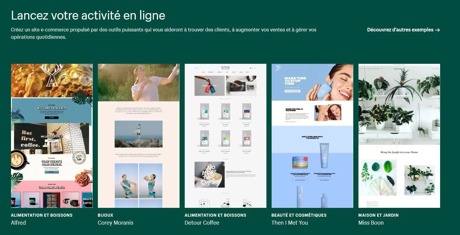 illustration des differents thèmes du logiciel Shopify