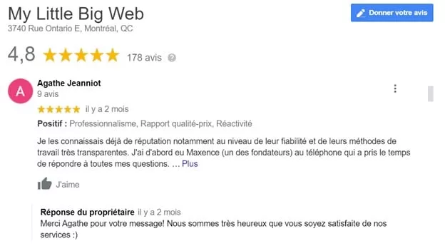 Statistiques SEO sur les avis client et réponse en commentaire