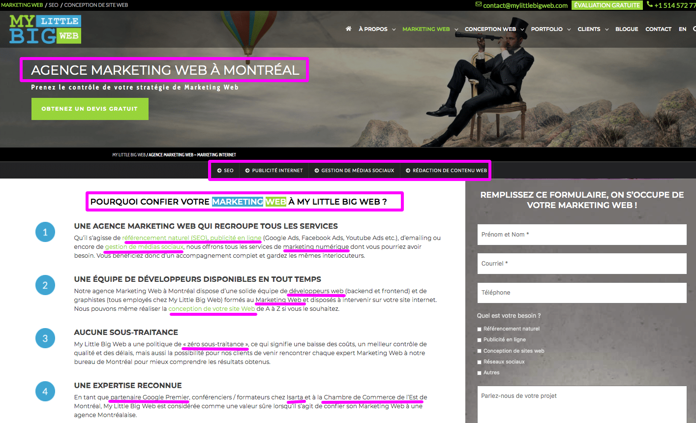 mots-clés conversions visiteurs