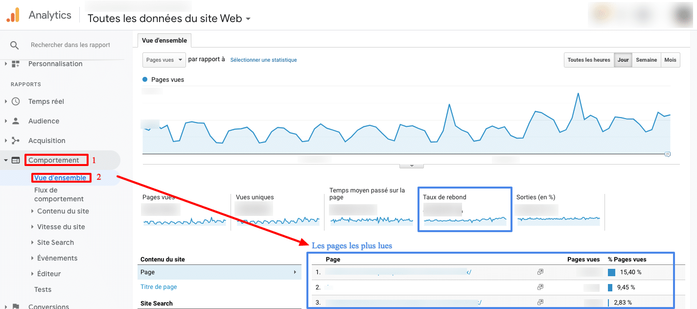 comportements visiteurs google analytics