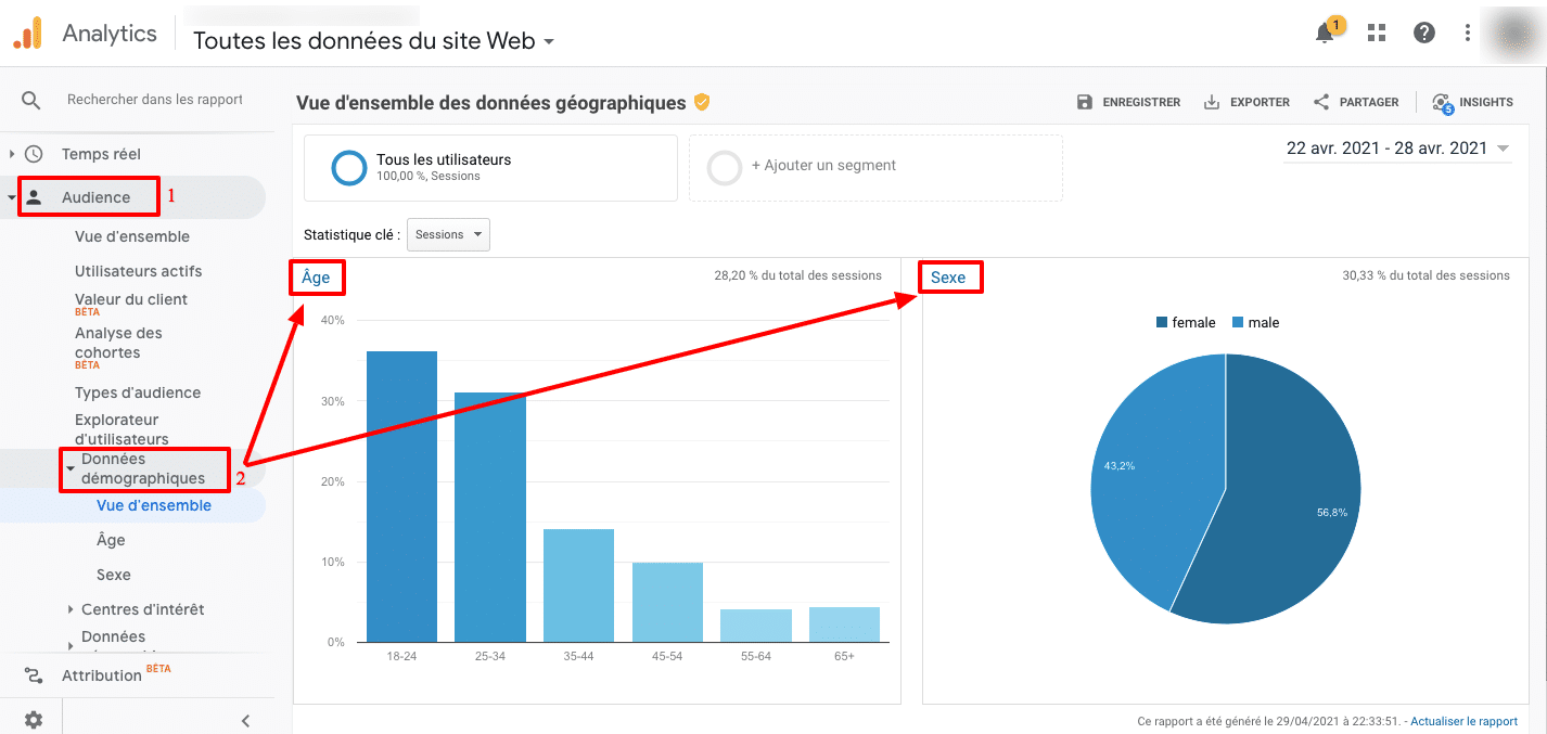 analyse audience données démographiques