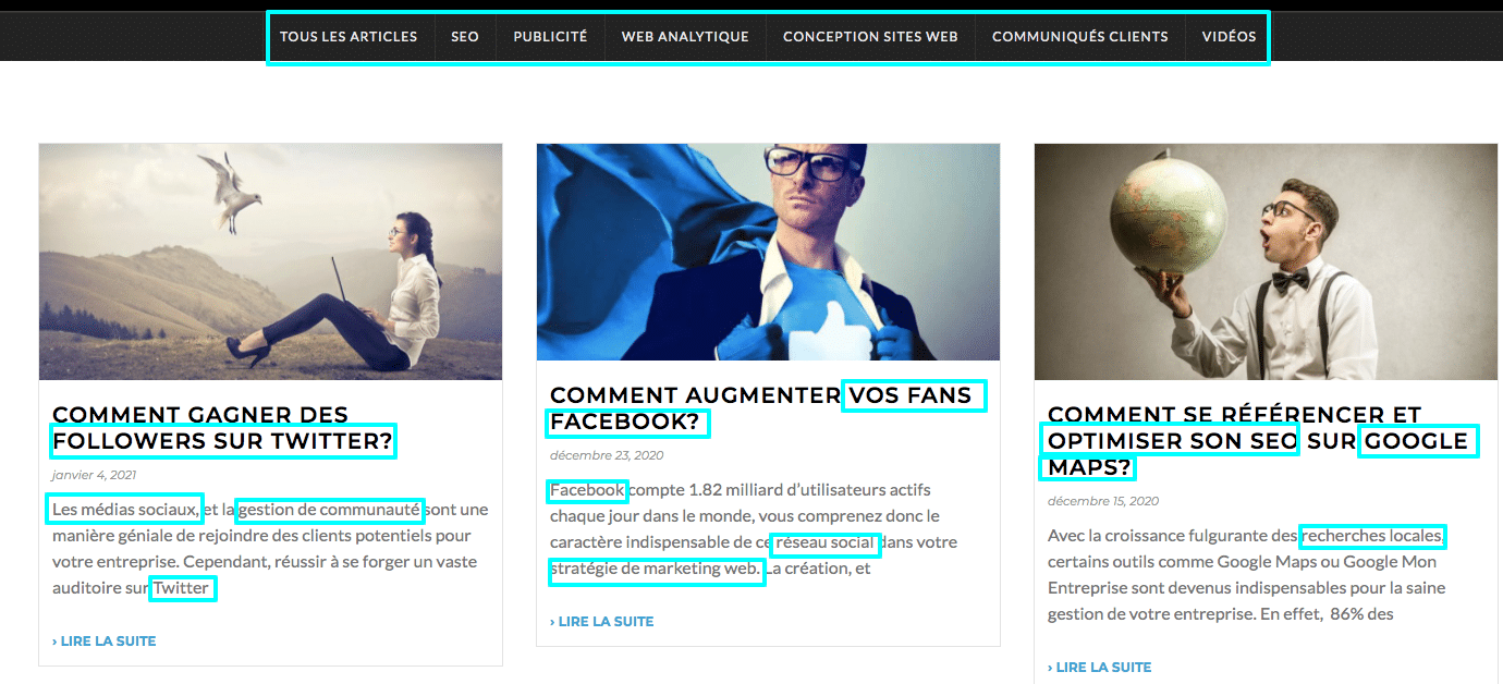 contenu seo site web