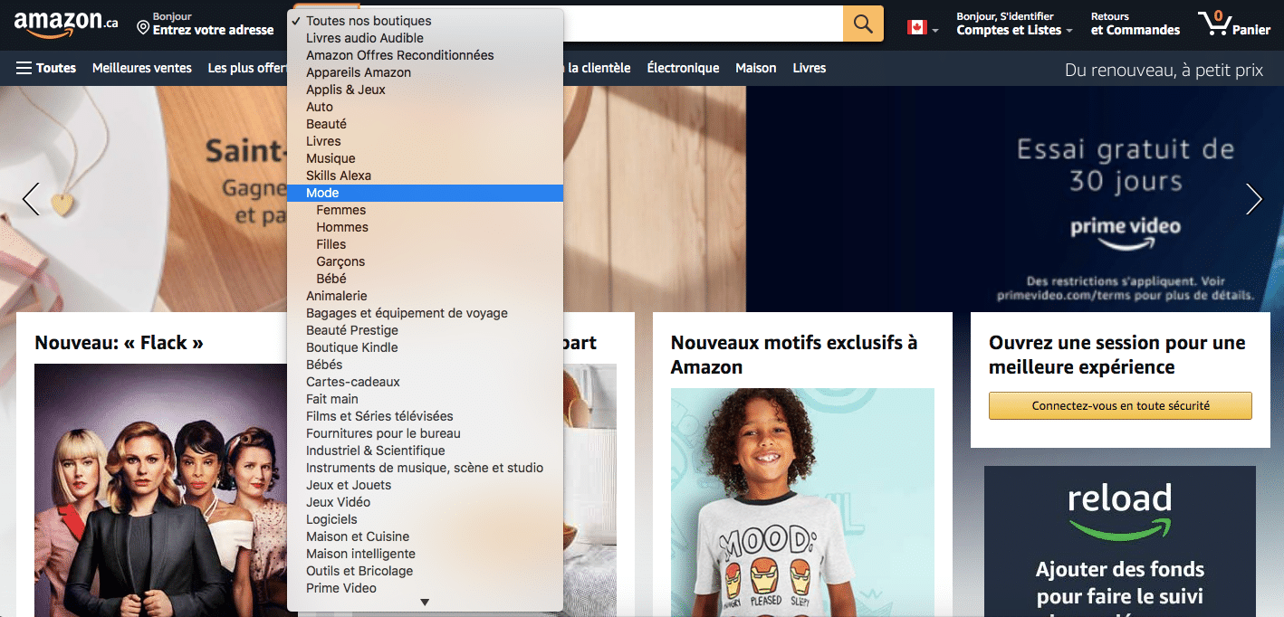 catégories et sous catégories pour maillage interne