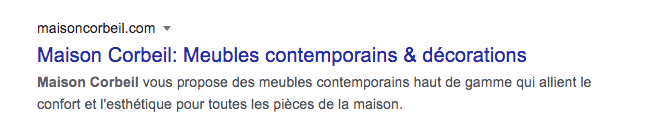 exemple méta-description page d'accueil optimisée