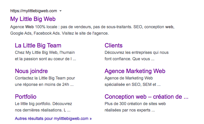 arborescence site web sitelink