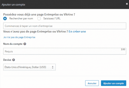 compte gestionnaire campagne linkedin ads