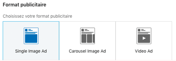 format publicité linkedin