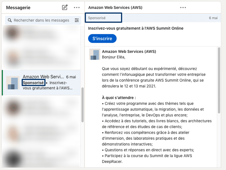 message ads linkedin