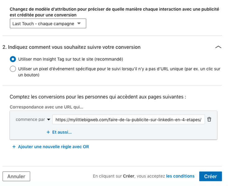 conversion linkedin pub