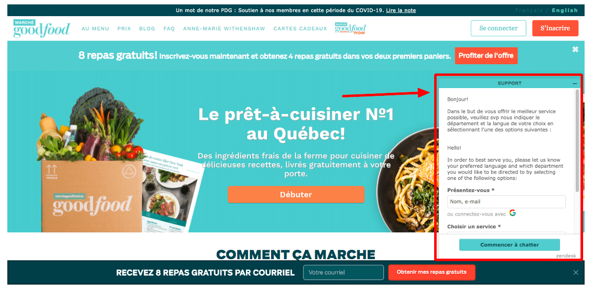 chatbot site web