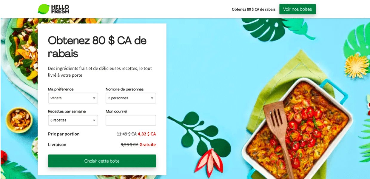 exemple design page de destination