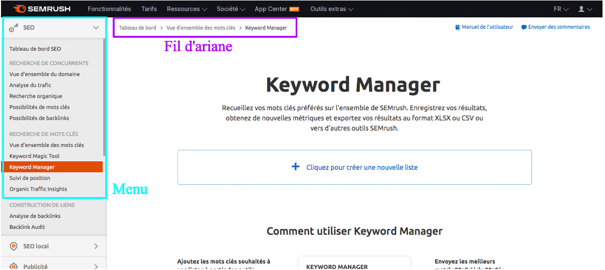 fil d'ariane site web