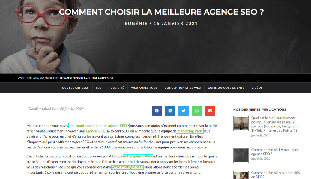 pertinence des liens internes