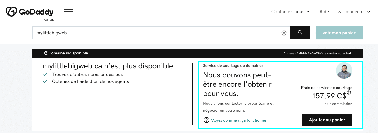 acheter nom de domaine déjà existant