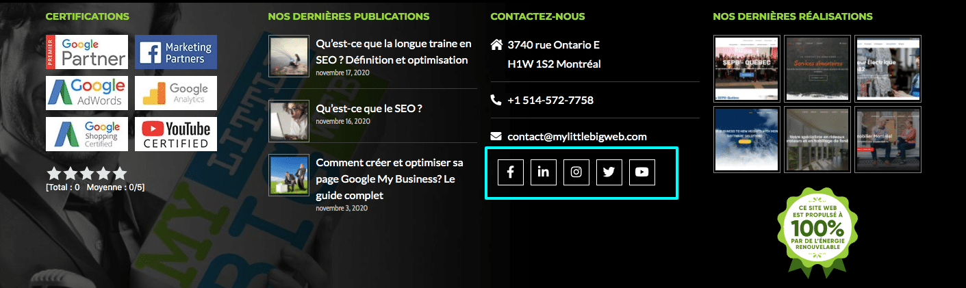 lien page facebook sur site internet