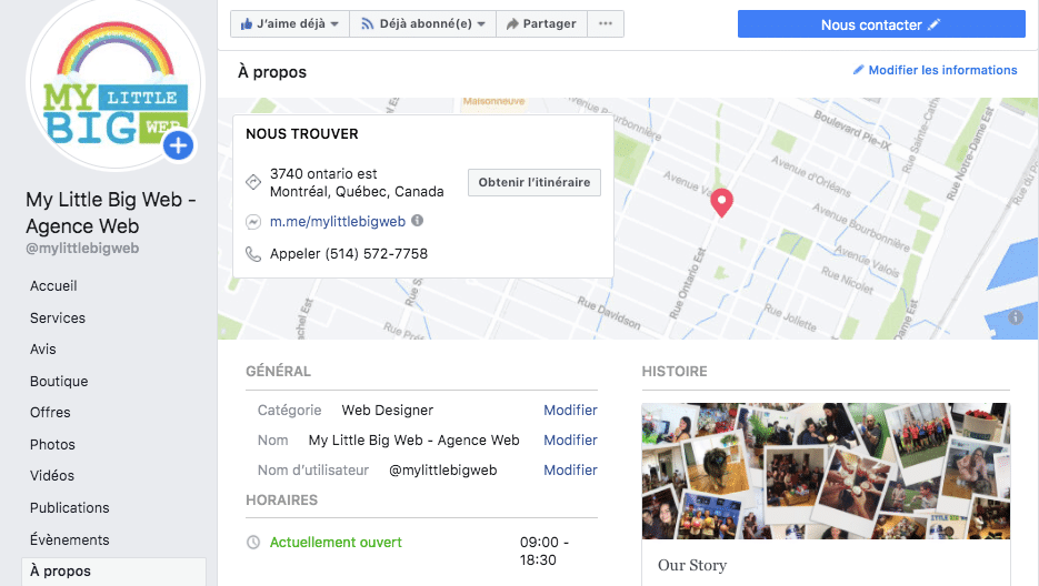 page facebook complète