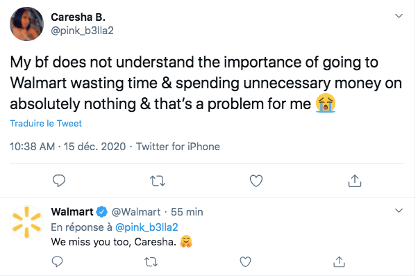 Gestion de communauté Twitter Walmart