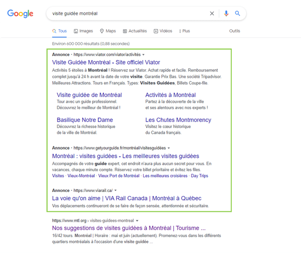 exemple annonce google
