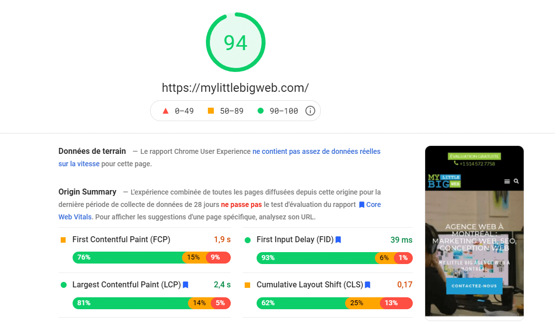 google pagespeed insights mlb seo 