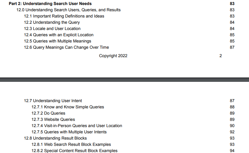 Intention de recherche importante pour google