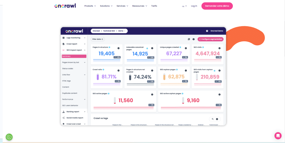 Oncrawl meilleur outil d'audit seo