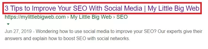 SEO Meta Title Tag Example