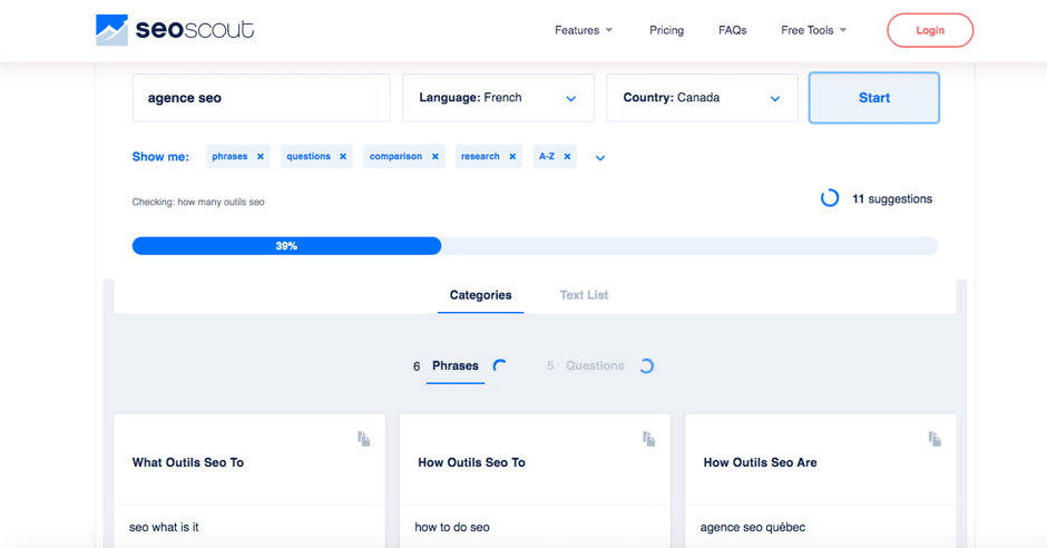 Seo scout outils gratuit de recherche de mots-clés