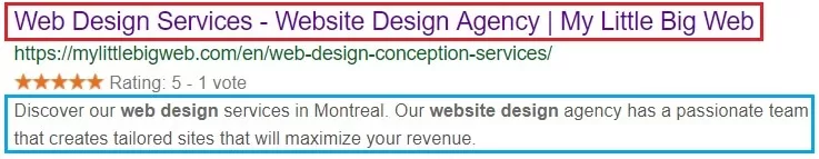 Google Ranking Factors Title Tag and Meta Description