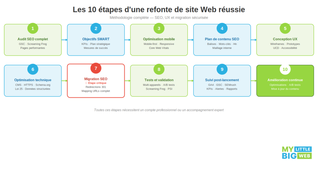 Les 10 étapes d'une refonte de site Web