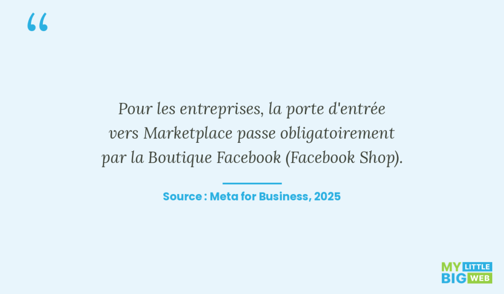 porte d'entrée marketplace passe par la boutique facebook