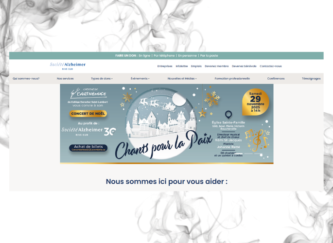 services de soutien, d'aide et d'accompagnement aux personnes atteintes de la maladie et à leurs proches aidants