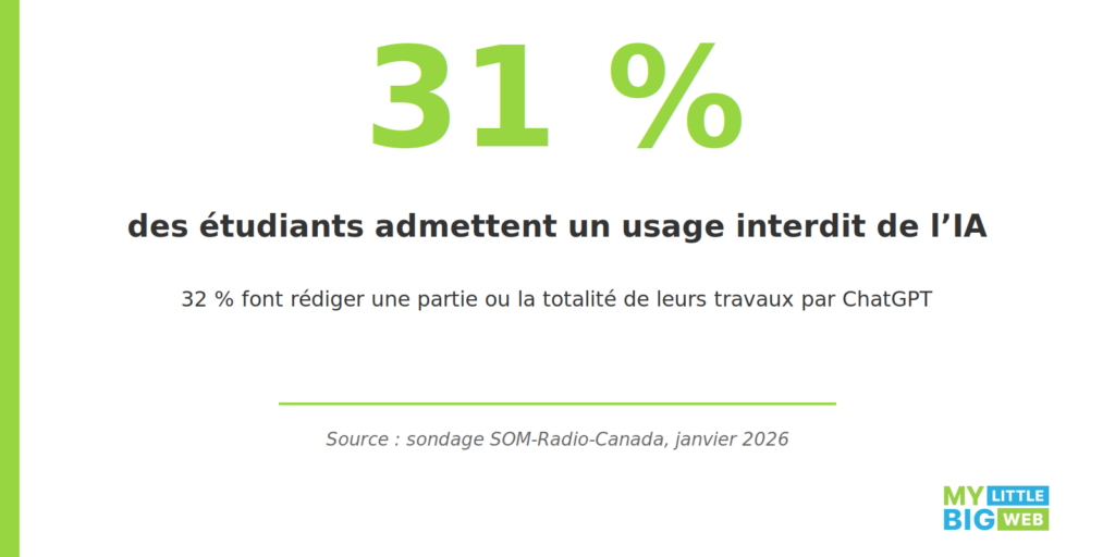 pourcentage d'étudiants qui admettent utiliser l'IA pour un usage interdit